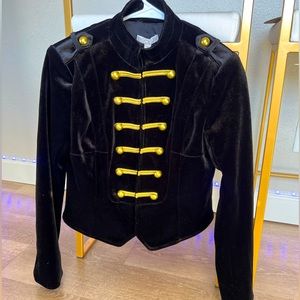 Eva Mendes NY&C Cropped Black Velvet Blazer
